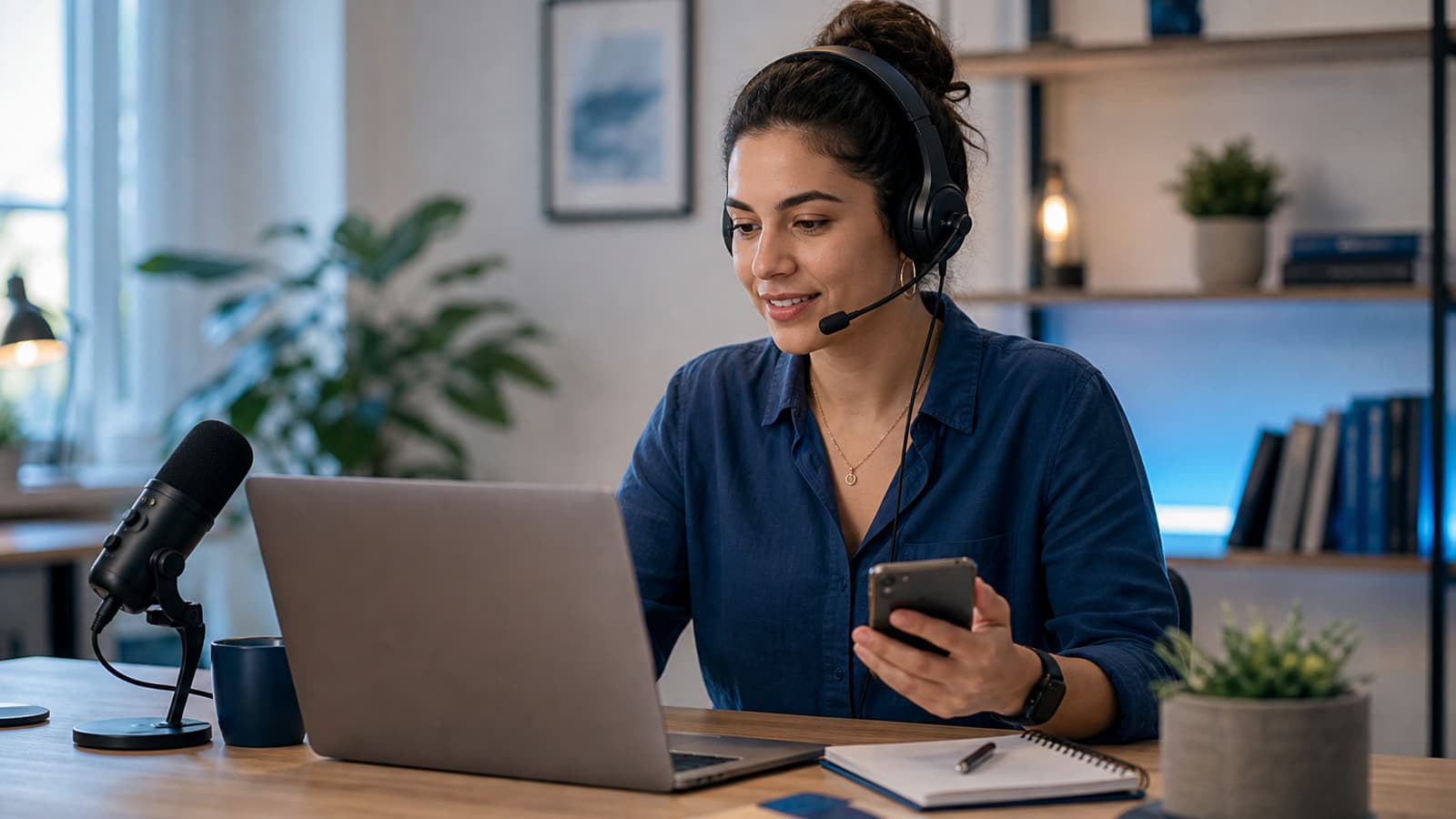 Customer support representative using Vavus AI multilingual chat to reply in the customer’s language with translation in line.