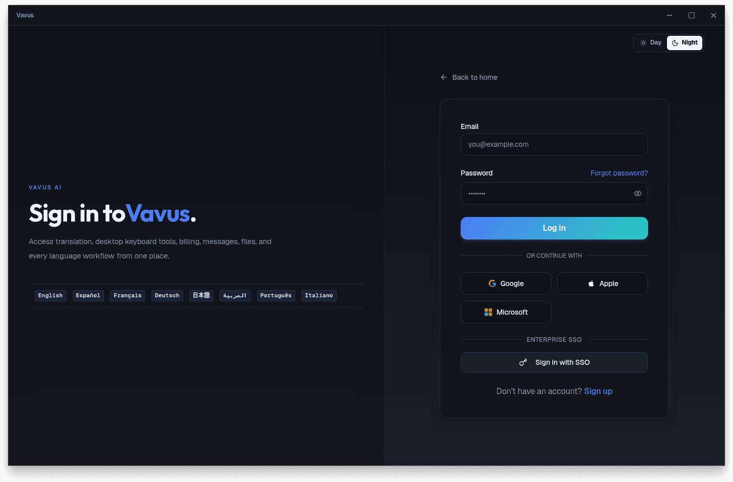 Vavus AI on desktop