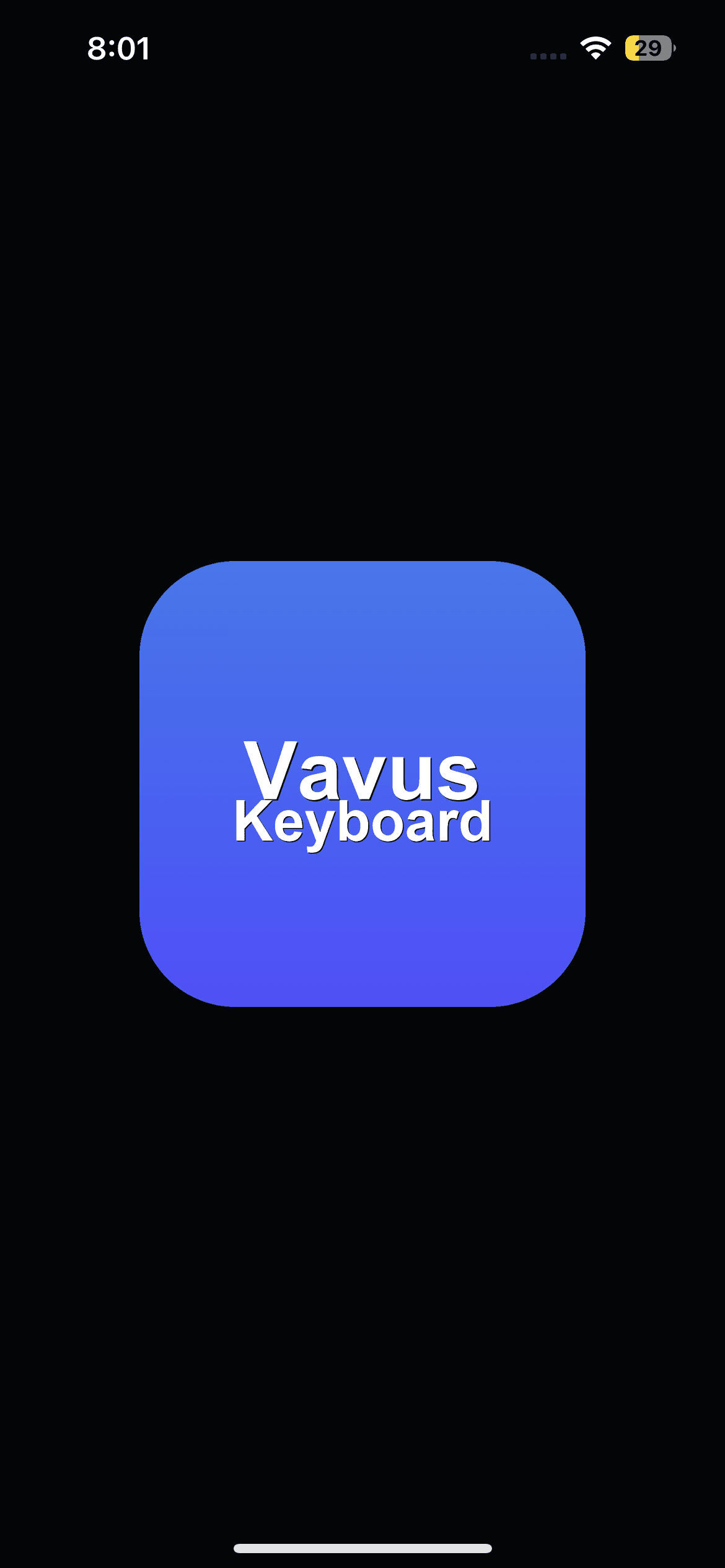 Vavus Keyboard on iPhone